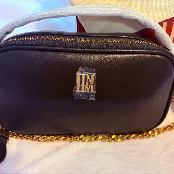 llnllm Black Crossbody Bag with Gold Chain - Picture 2 of 5